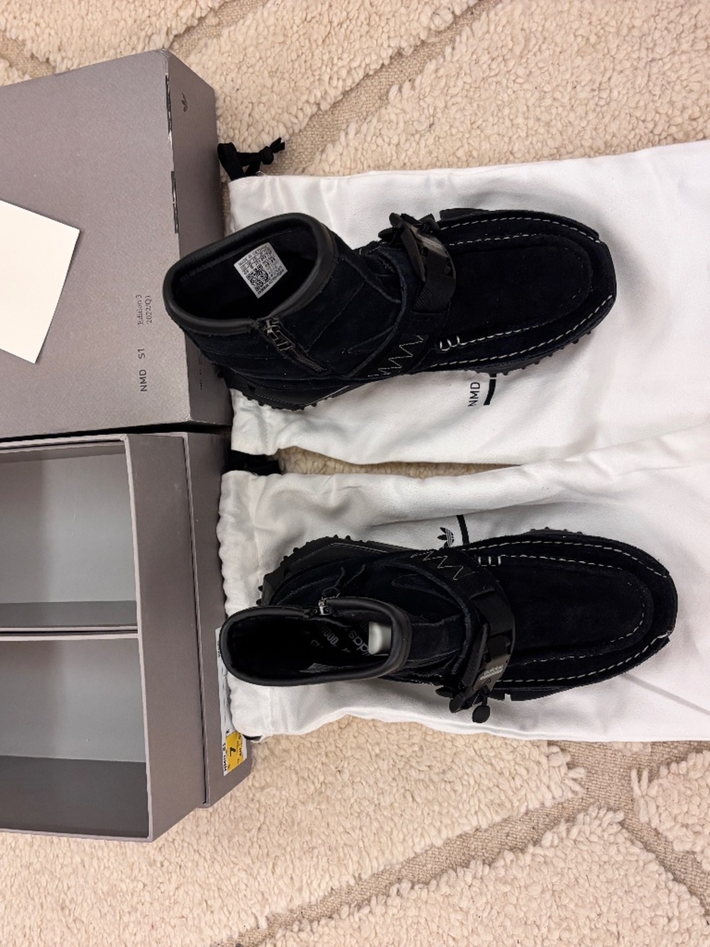 NEW Adidas NMD_S1 x Neighborhood Black Suede Boots M Size 6.5 /W 8 with box
